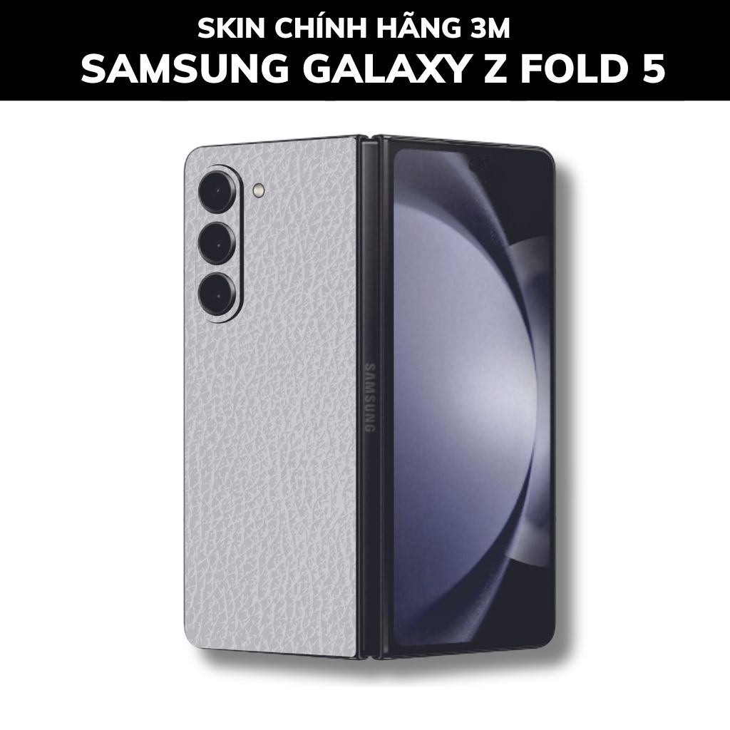dán skin 3m samsung galaxy z fold 5 full body, camera phụ kiện điện thoại huỳnh tân store - White Leather