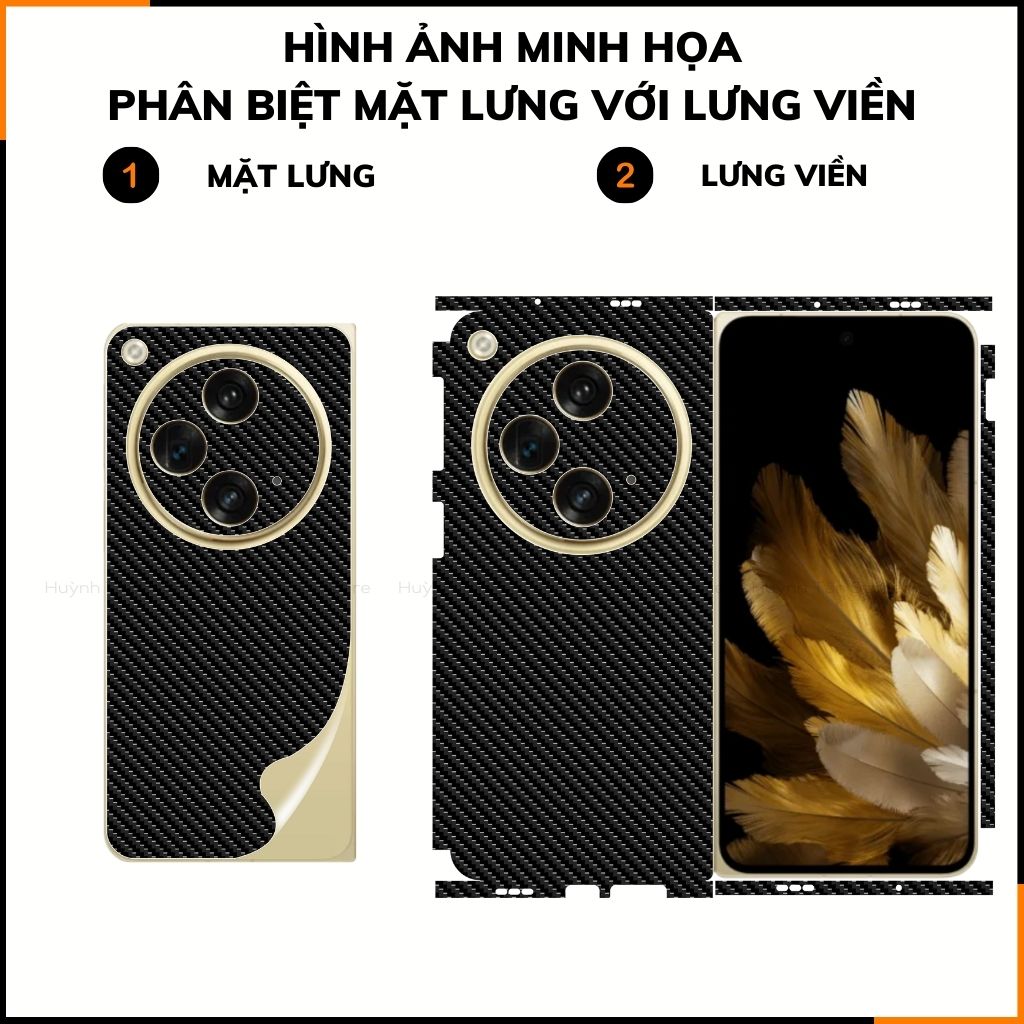 Miếng dán oppo find n3 carbon trong và đen chống trầy xướt chống bám vân tay phụ kiện điện thoại huỳnh tân store