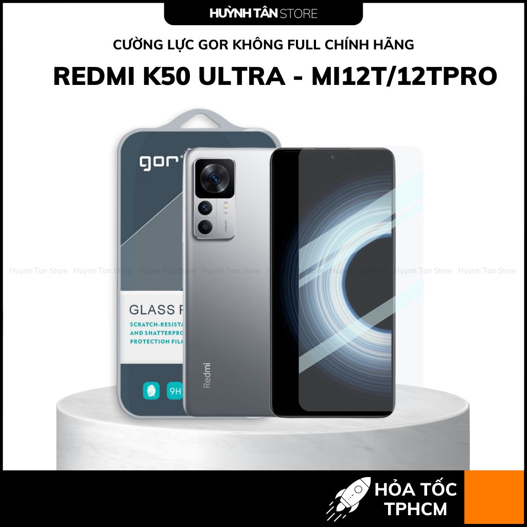 Kính cường lực trong suốt redmi k90 pro max k80 k70 ultra k60 k50 k40 KHÔNG FULL MÀN chống bám vân tay chính hãng GOR