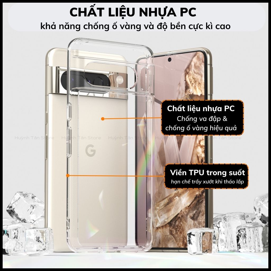 Ốp lưng pixel 9 / pixel 9 pro / 8 pro RINGKE chính hãng trong suốt chống sốc FUSION X chống ố vàng phụ kiện điện thoại huỳnh tân