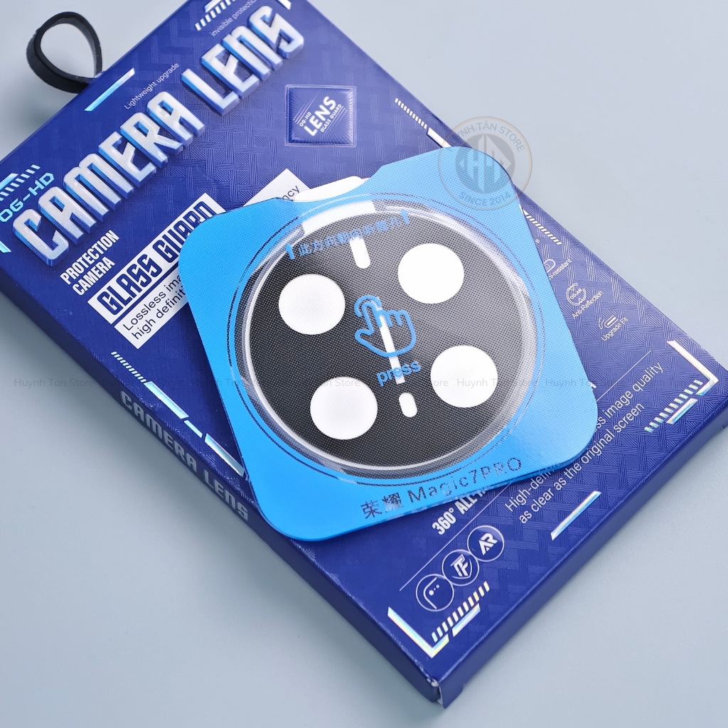 Kính cường lực camera Honor Magic 7 Pro FULL ĐEN chống chói công nghệ AR có khung tự dán bảo vệ toàn diện phụ kiện huỳnh tân store