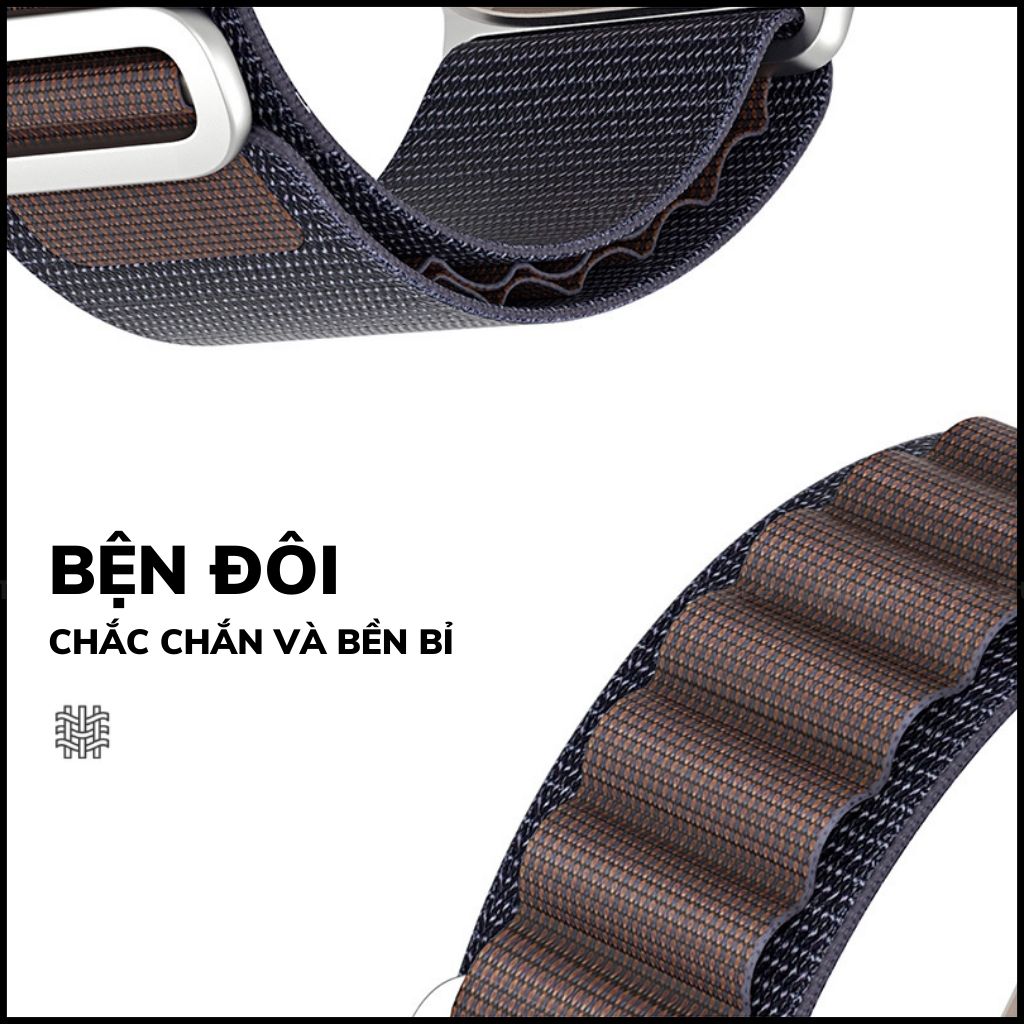 Dây đồng hồ thông minh apple watch series 9 8 7 6 5 4 3 se ultra chất liệu dệt nylon cao cấp gs series chính hãng duxducis