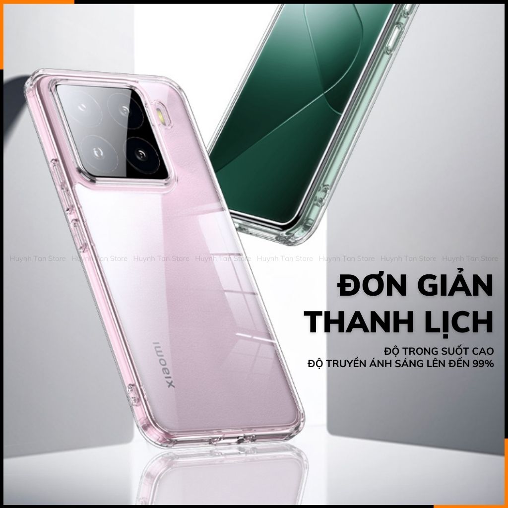Ốp lưng xiaomi Mi 15 , Mi 15 Pro , Mi 15 Ultra  chống sốc CLEAR COLOR VER 4 trong suốt bảo vệ camera