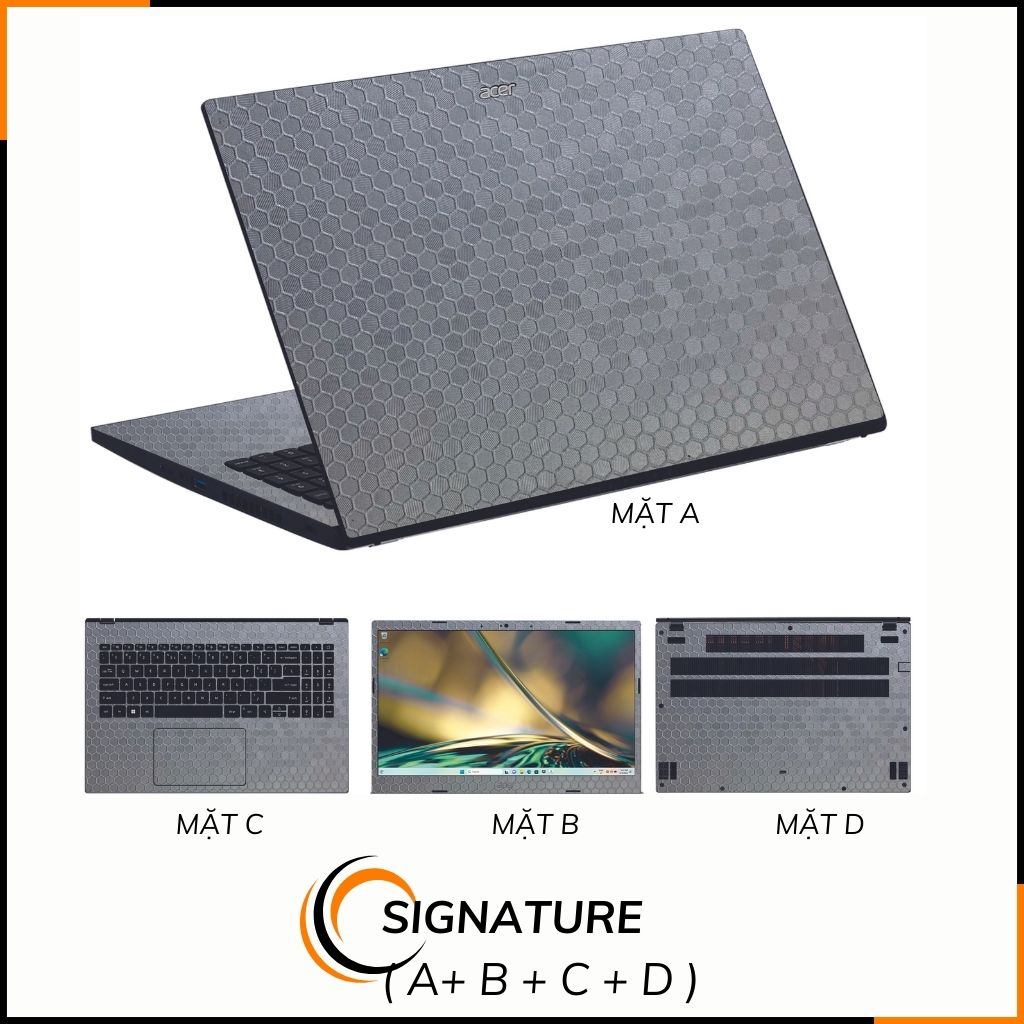 Dán skin laptop asus, dell , acer, hp, msi chính hãng ORAFOL nhập khẩu ĐỨC - SKIN 3M - LAPTOP - HONEYCOMB SILVER - SK-B11-03 phụ kiện điện thoại huỳnh tân store