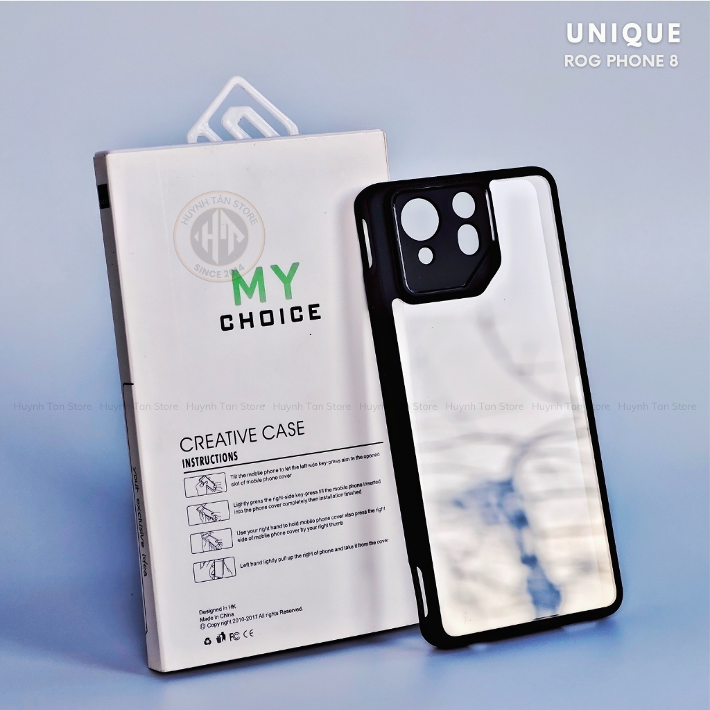 Ốp lưng asus rog 9 pro 8 8 pro ultra trong suốt không ố vàng bảo vệ camera UNIQUE TRONG phụ kiện huỳnh tân store
