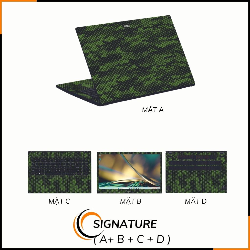 Dán skin laptop asus, dell , acer, hp, msi chính hãng ORAFOL nhập khẩu ĐỨC - SKIN 3M - LAPTOP - MAMBA GREEN  - SK B03 03 phụ kiện điện thoại huỳnh tân store