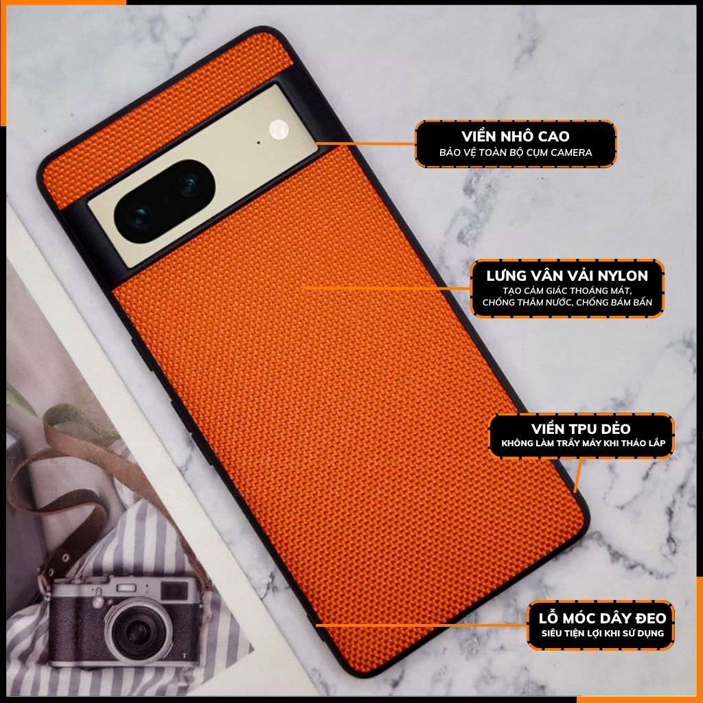 Ốp lưng pixel 8 nhựa dẻo vải nylon nhiều màu chống bám vân tay bảo vệ camera phụ kiện huỳnh tân store