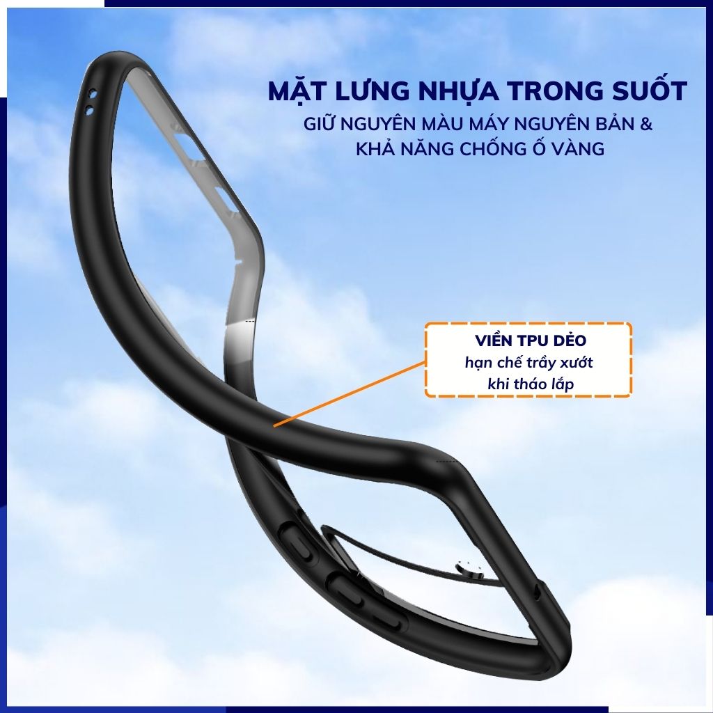 Ốp lưng s22 plus clear color ver 1 viền màu mặt lưng trong suốt không ố vàng bảo vệ camera phụ kiện huỳnh tân store
