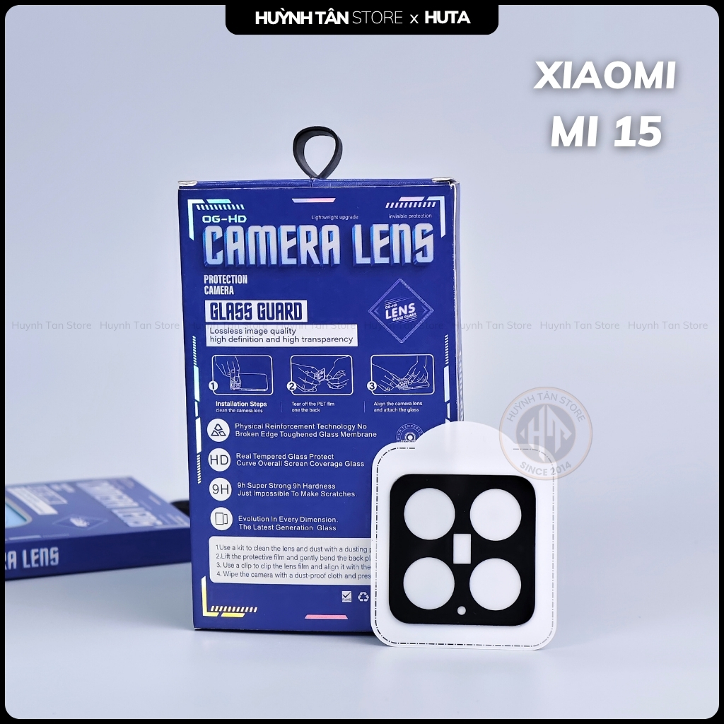 Kính cường lực camera Xiaomi Mi 15 Ultra, Mi 15, Mi 14 Ultra FULL ĐEN chống chói công nghệ AR chống trầy bảo vệ toàn diện phụ kiện huỳnh tân store