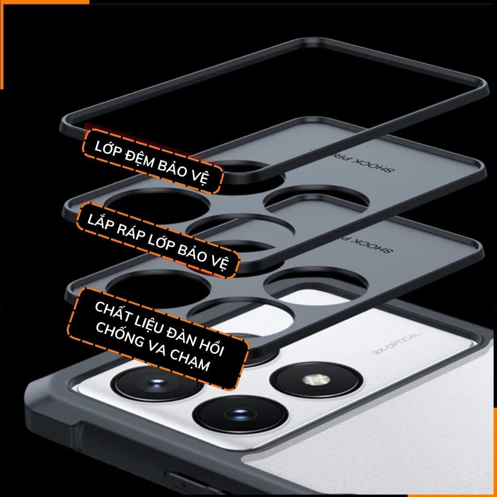Ốp lưng redmi k70, k70 pro chống sốc xundd bảo vệ camera chính hãng chống ố vàng phụ kiện điện thoại huỳnh tân store