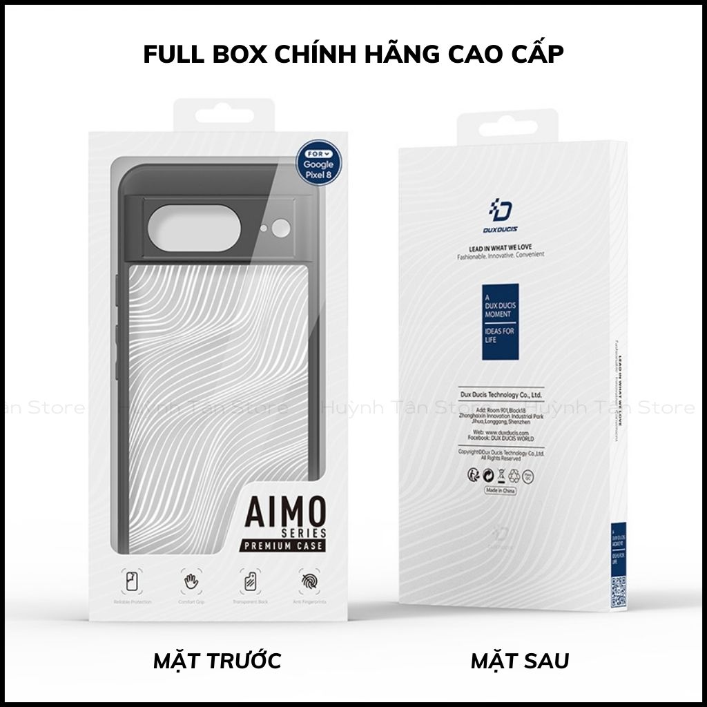 Ốp lưng google pixel 8 aimo chính hãng duxducis chống va đập trong suốt không ố vàng huỳnh tân store