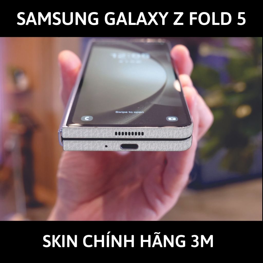 dán skin 3m samsung galaxy z fold 5 full body, camera phụ kiện điện thoại huỳnh tân store - White Leather