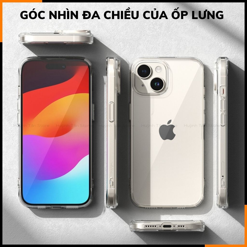 Ốp lưng iphone 15 RINGKE chính hãng trong suốt chống sốc FUSION chống ố vàng phụ kiện điện thoại huỳnh tân