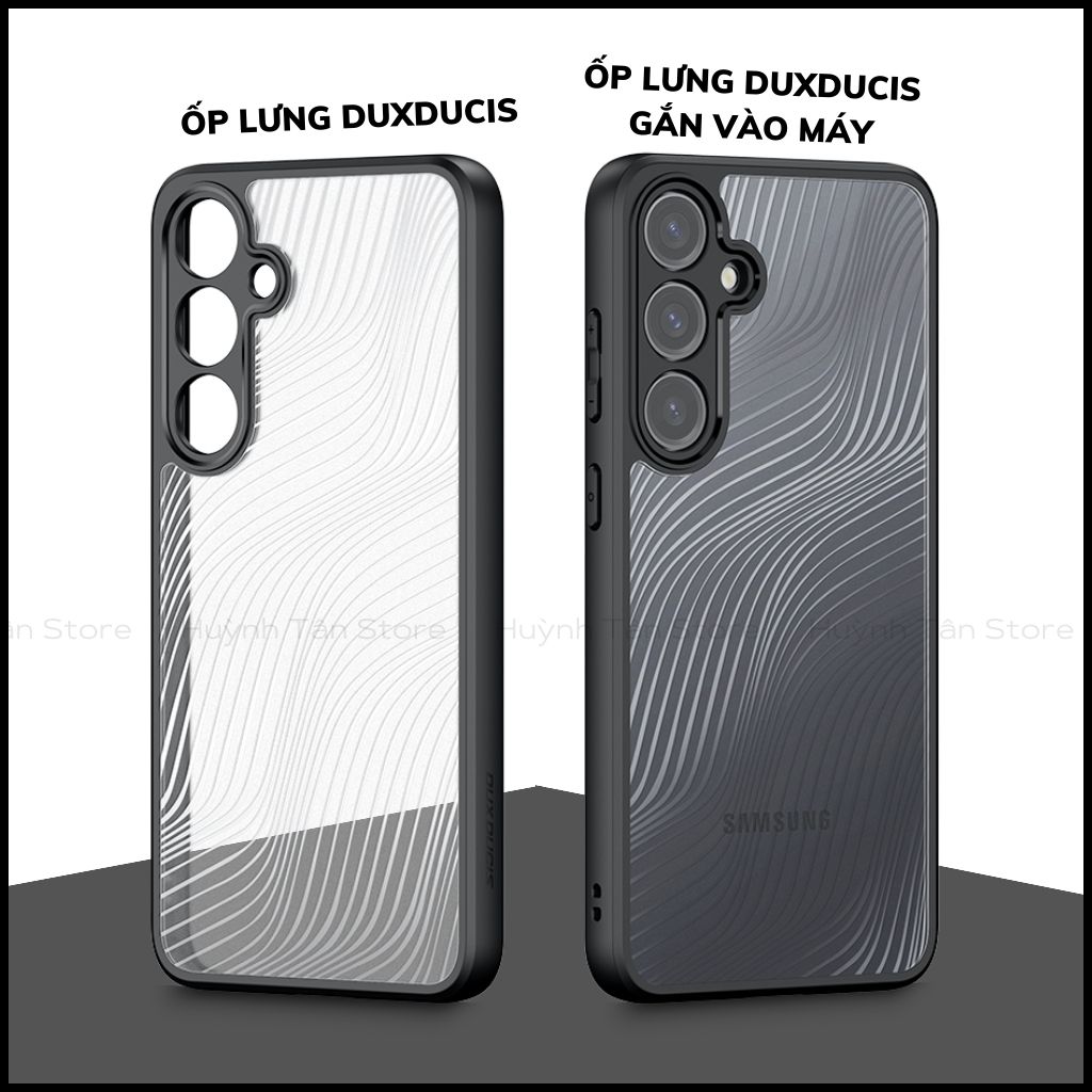 Ốp lưng samsung s25 / s24 aimo chính hãng duxducis chống va đập trong suốt không ố vàng huỳnh tân store