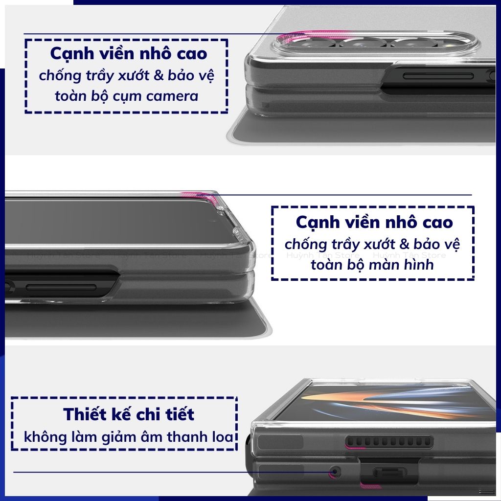 Ốp lưng samsung z fold 4 trong suốt và nhám mờ chống sốc Ringke Fusion chính hãng Korea bảo vệ camera huỳnh tân store