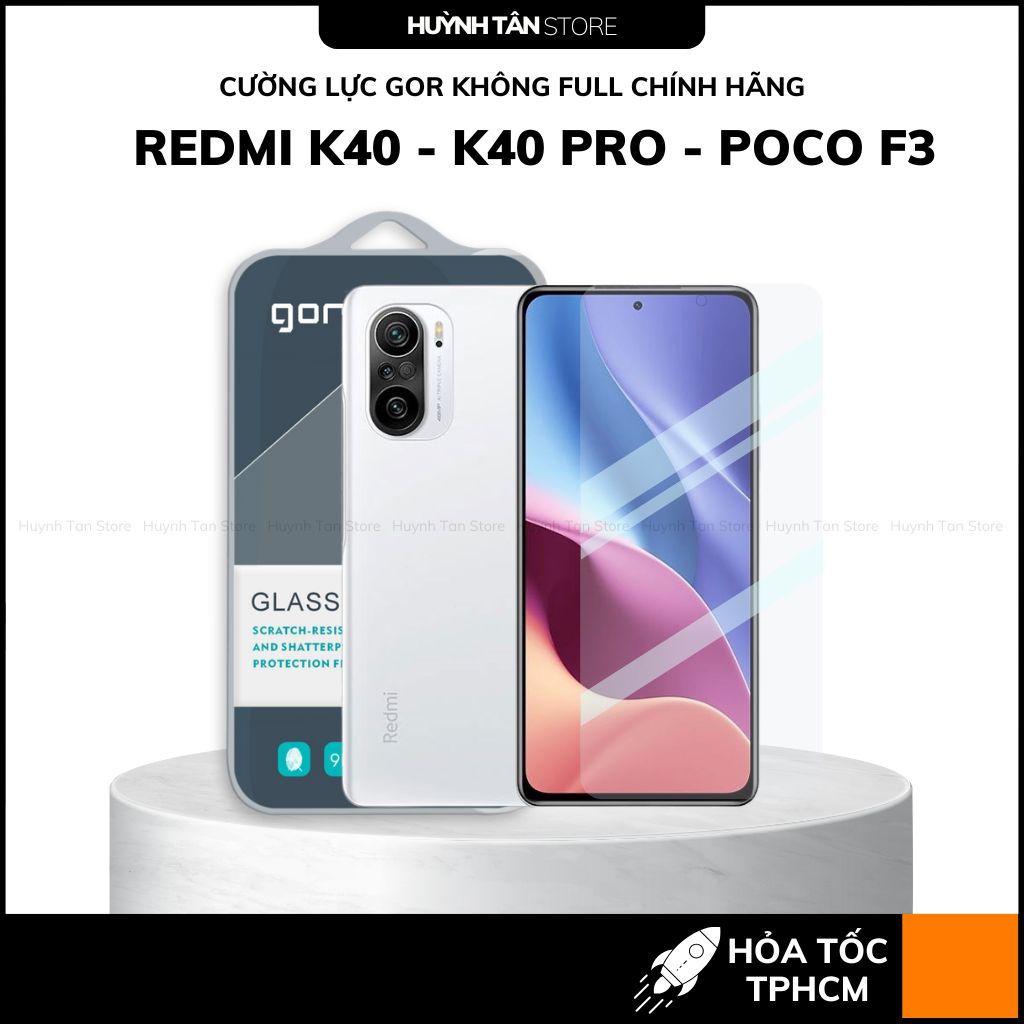 Kính cường lực trong suốt redmi k90 pro max k80 k70 ultra k60 k50 k40 KHÔNG FULL MÀN chống bám vân tay chính hãng GOR