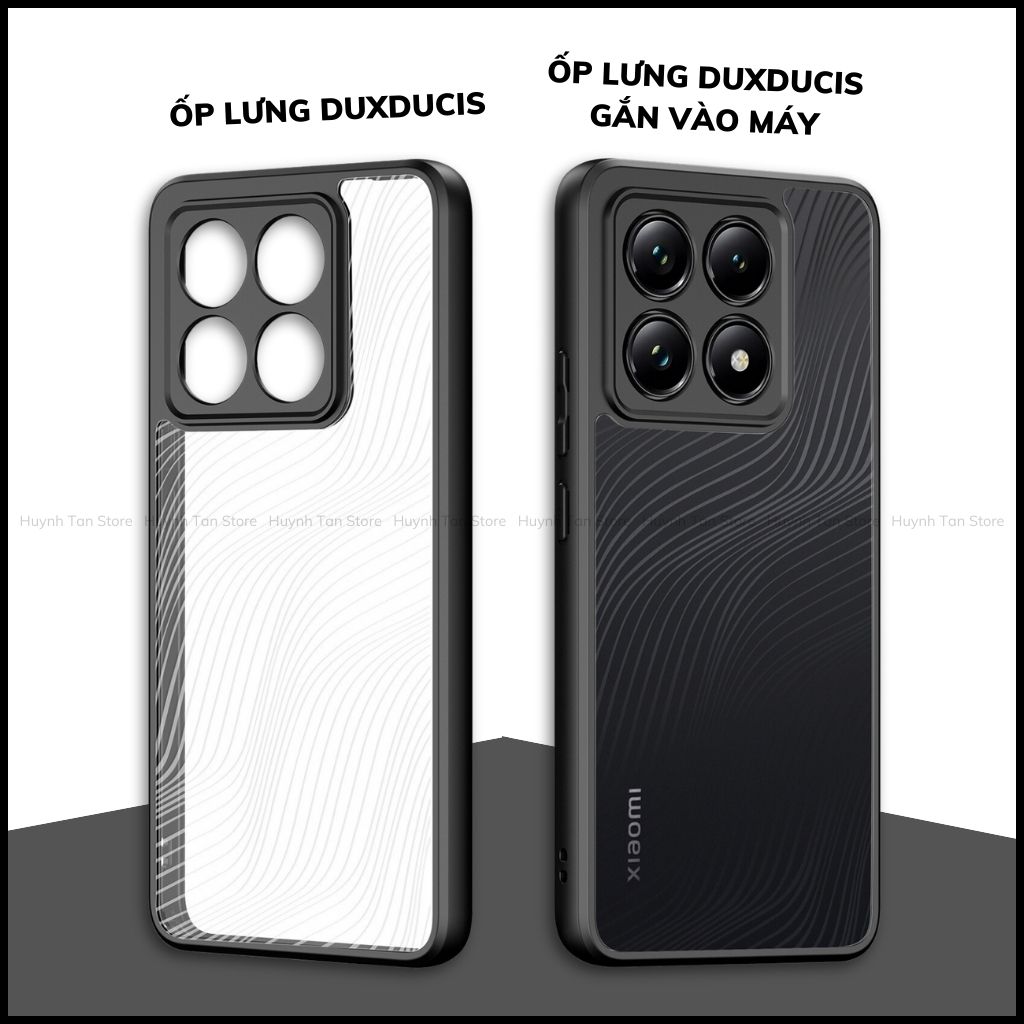 Ốp lưng xiaomi mi 14t aimo chính hãng duxducis chống va đập trong suốt không ố vàng huỳnh tân store