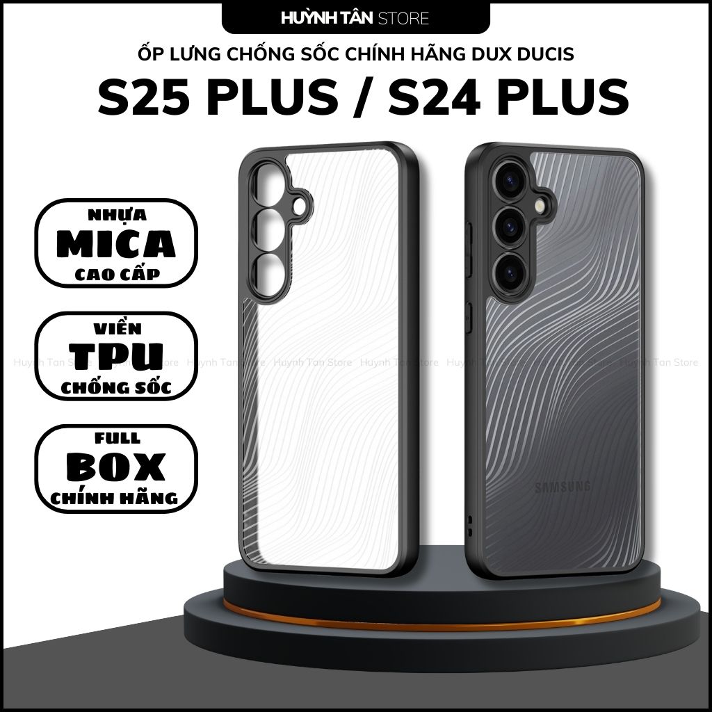 Ốp lưng samsung s25 plus / s24 plus aimo chính hãng duxducis chống va đập trong suốt không ố vàng huỳnh tân store