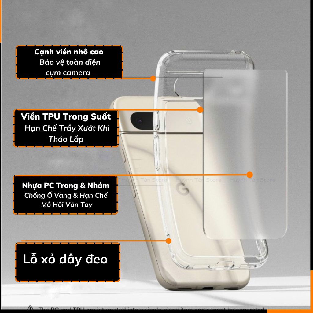Ốp lưng pixel 8A RINGKE chính hãng trong suốt chống sốc FUSION X chống ố vàng phụ kiện điện thoại huỳnh tân