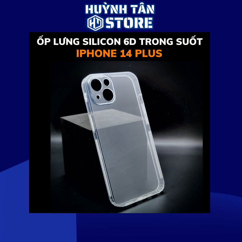 Ốp lưng iphone 14 plus silicon 6d dẻo trong suốt có gờ chống va đập bảo vệ camera phụ kiện điện thoại  huỳnh tân store