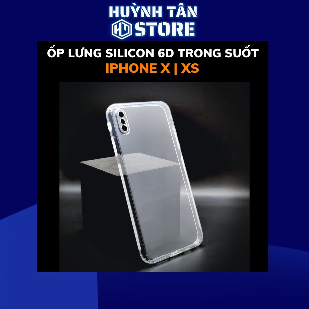 Ốp lưng iphone x, xs silicon 6d dẻo trong suốt có gờ chống va đập bảo vệ camera phụ kiện điện thoại  huỳnh tân store