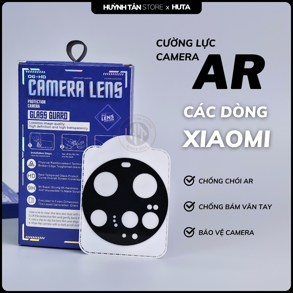 Kính cường lực camera Xiaomi Mi 15 Ultra, Mi 15, Mi 14 Ultra FULL ĐEN chống chói công nghệ AR chống trầy bảo vệ toàn diện phụ kiện huỳnh tân store