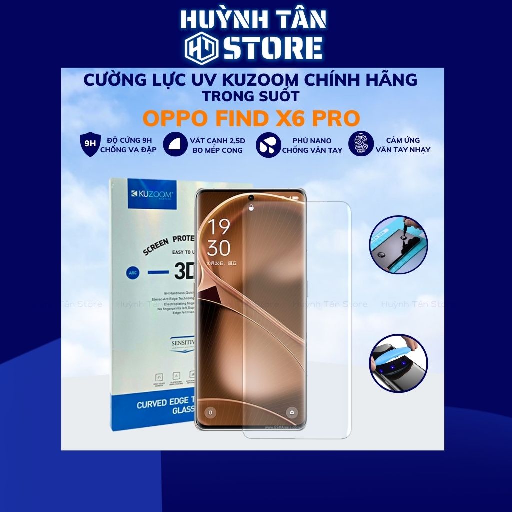 cường lực oppo find x6 pro UV trong suốt keo lỏng chính hãng kuzoom chống va đập vân tay nhạy phụ kiện điện thoại huỳnh tân store