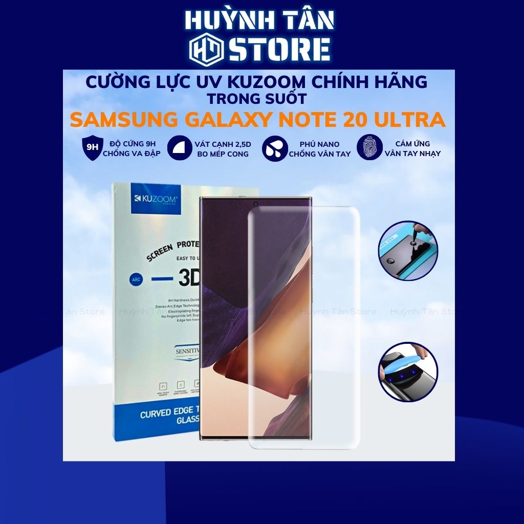 Cường lực samsung note 20 ultra uv trong suốt chống vân tay chính hãng kuzoom phụ kiện điện thoại huỳnh tân store