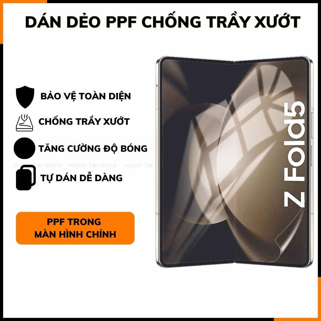 Miếng dán ppf samsung z fold 5 trong suốt hoặc nhám chống bám vân tay bảo vệ camera mua 1 tặng 1 phụ kiện huỳnh tân store