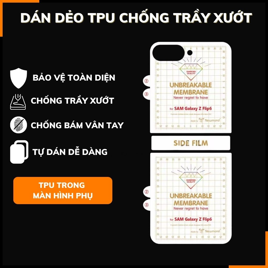 Dán màn hình z flip 6 dẻo TPU trong suốt hoặc nhám 3 lớp dễ dán bảo vệ màn hình phụ kiện điện thoại huỳnh tân store