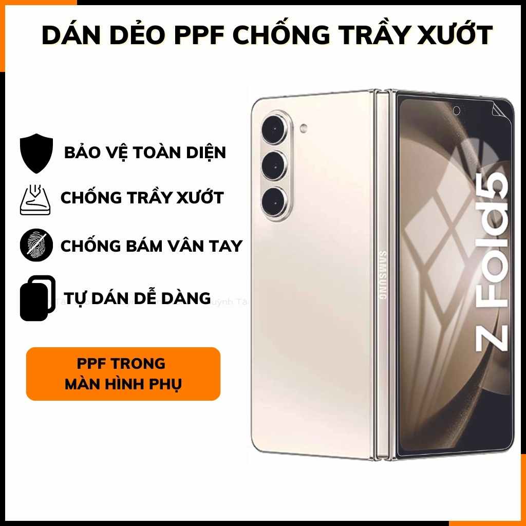 Miếng dán ppf samsung z fold 5 trong suốt hoặc nhám chống bám vân tay bảo vệ camera mua 1 tặng 1 phụ kiện huỳnh tân store