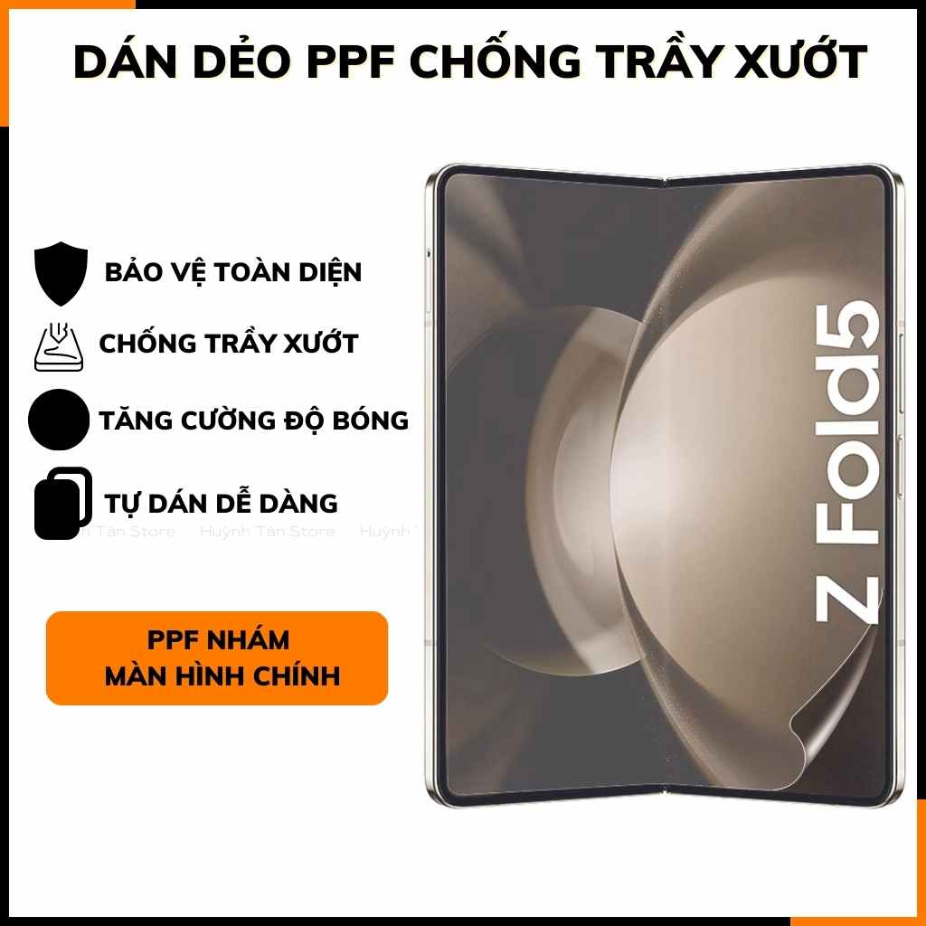 Miếng dán ppf samsung z fold 5 trong suốt hoặc nhám chống bám vân tay bảo vệ camera mua 1 tặng 1 phụ kiện huỳnh tân store