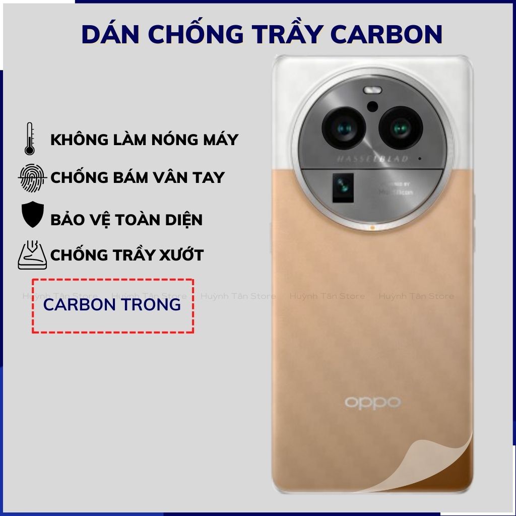 miếng dán oppo find x6 pro carbon trong và đen chống trầy xướt chống bám vân tay phụ kiện điện thoại huỳnh tân store