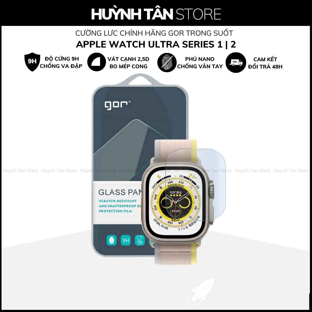 Cường lực gor apple watch ultra 1 2 trong suốt chính hãng phụ kiện điện thoại huỳnh tân store