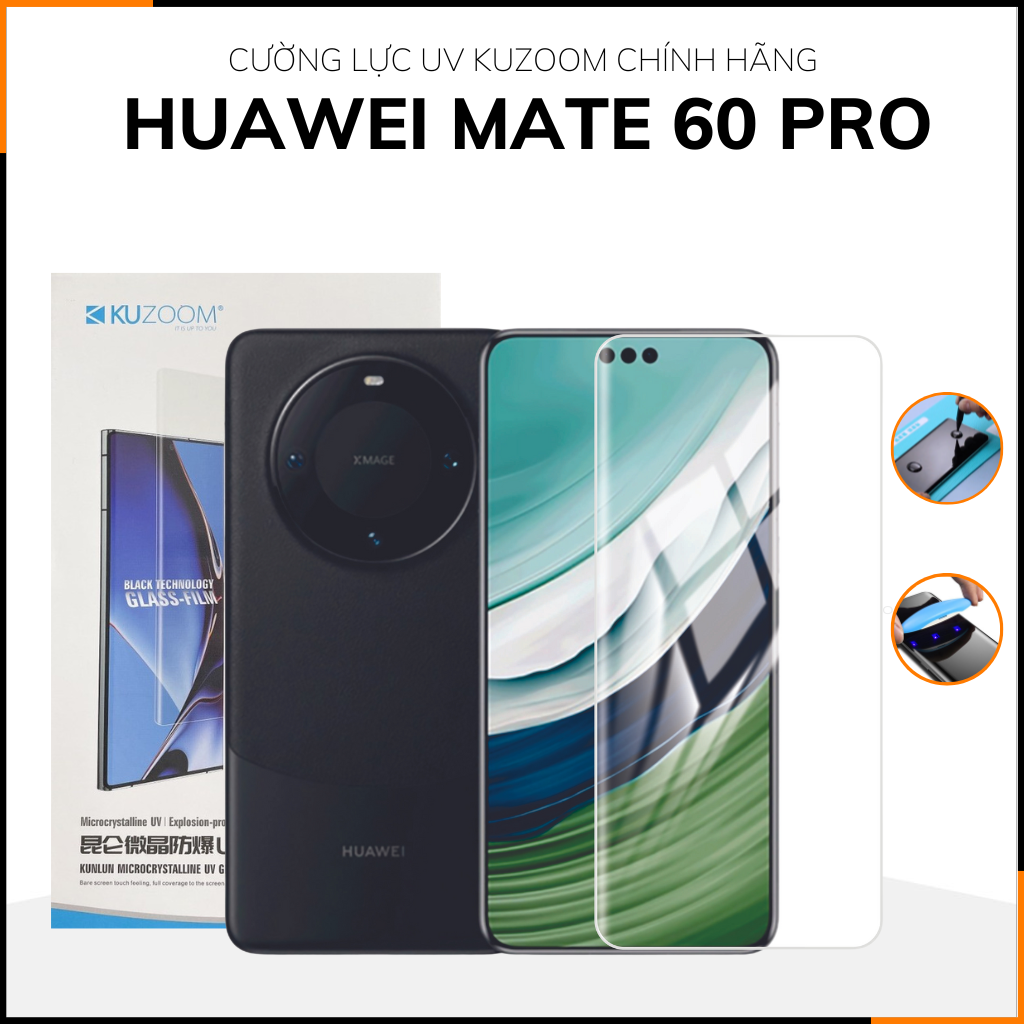 Cường lực huawei mate 60 pro uv trong suốt chống vân tay chính hãng kuzoom phụ kiện điện thoại huỳnh tân store