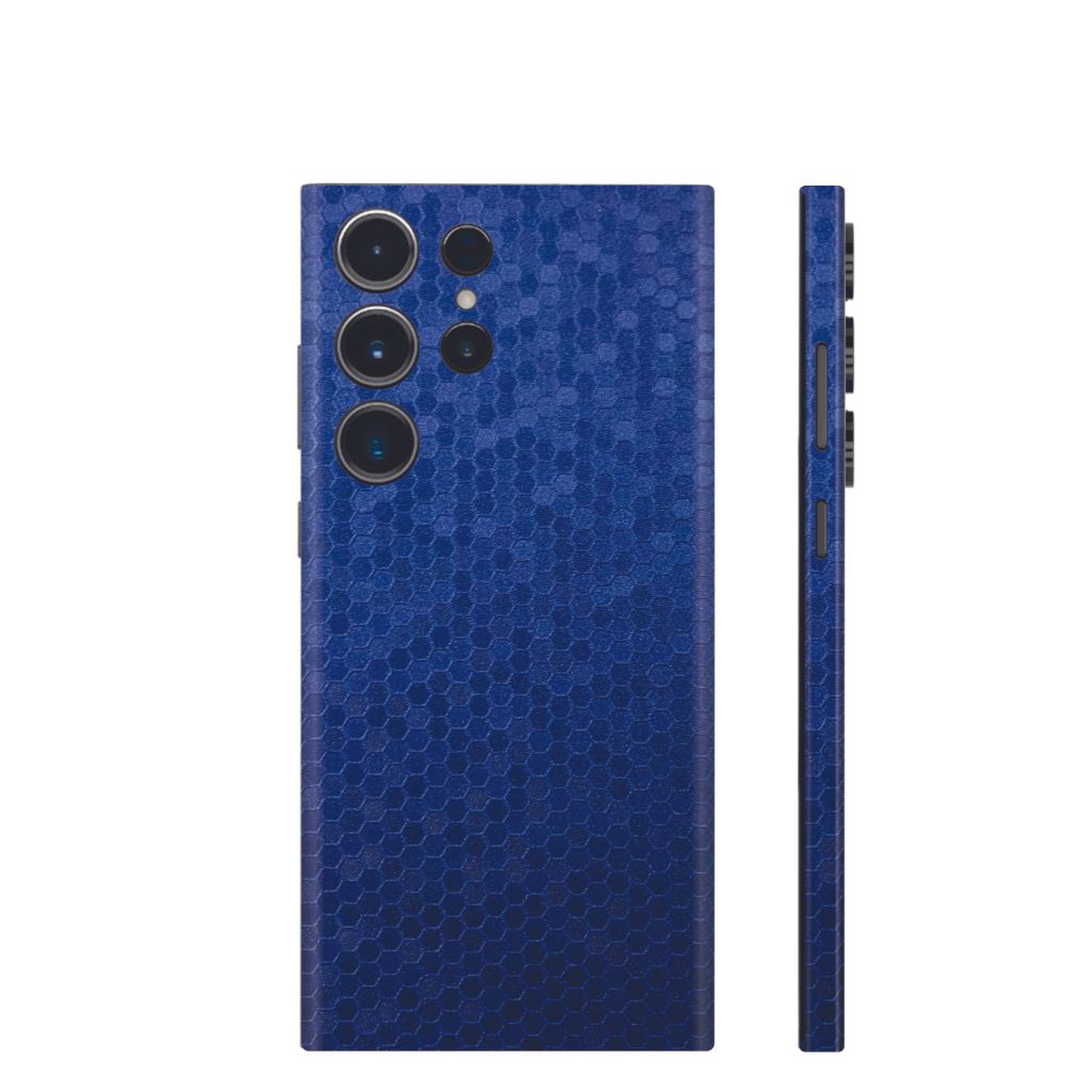 Dán skin điện thoại Samsung S23 Ultra full body và camera nhập khẩu chính hãng USA phụ kiện điện thoại huỳnh tân store - HONEYCOMB BLUE - Warp Skin Collection
