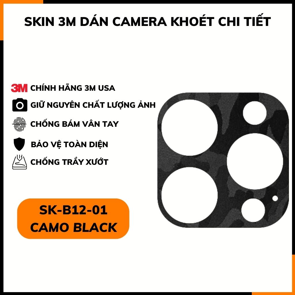 Skin 3m dán camera khoét lỗ chi tiết dành cho iphone 16 PRO , 16 PRO  MAX phụ kiện điện thoại huỳnh tân store