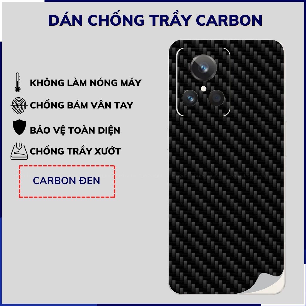 Miếng dán realme gt2 explore master carbon trong và đen chống trầy xướt chống bám vân tay phụ kiện huỳnh tân store