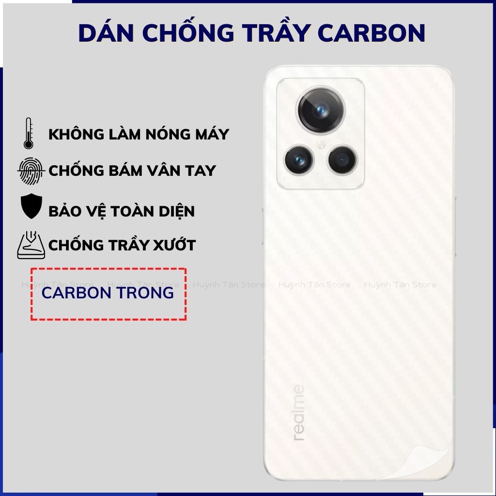 Miếng dán realme gt2 explore master carbon trong và đen chống trầy xướt chống bám vân tay phụ kiện huỳnh tân store