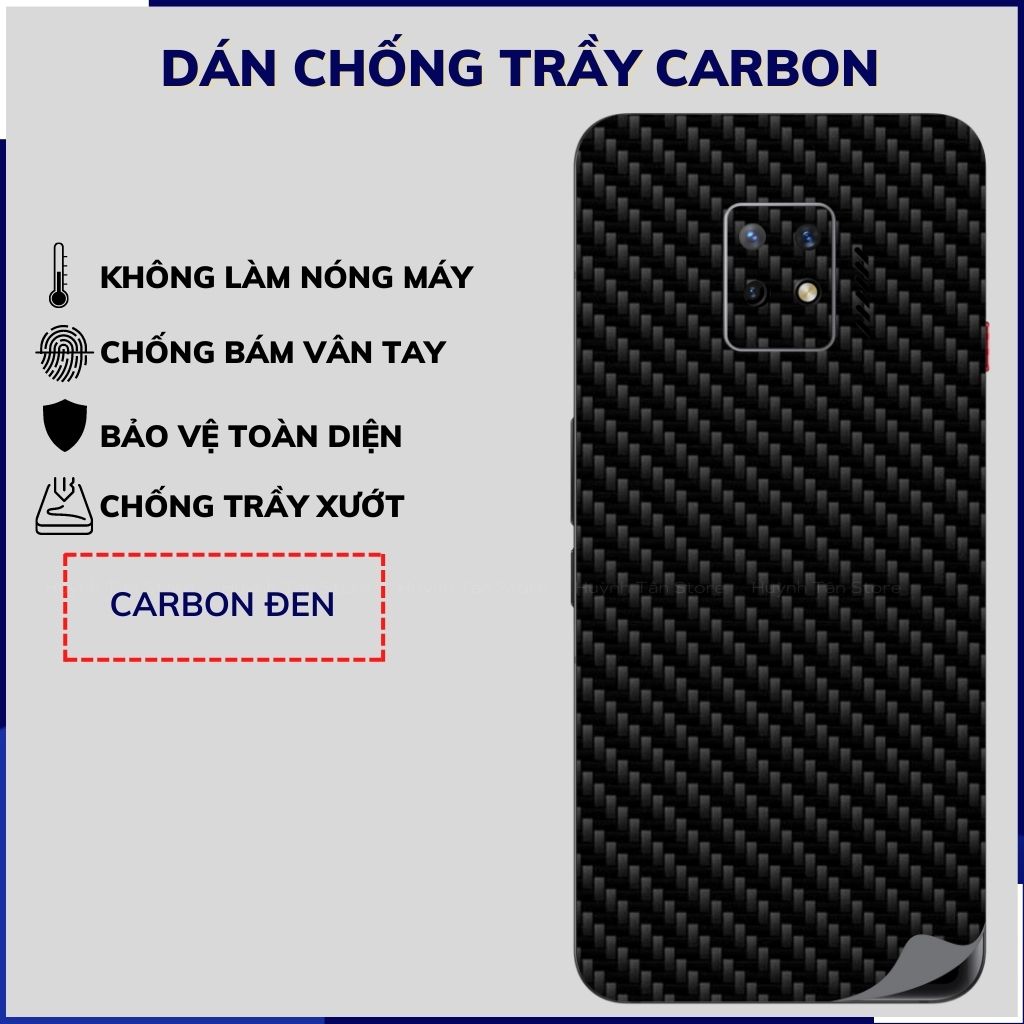 Miếng dán Nubia Redmagic 7 Pro carbon trong và đen chống trầy xướt chống bám vân tay phụ kiện huỳnh tân store