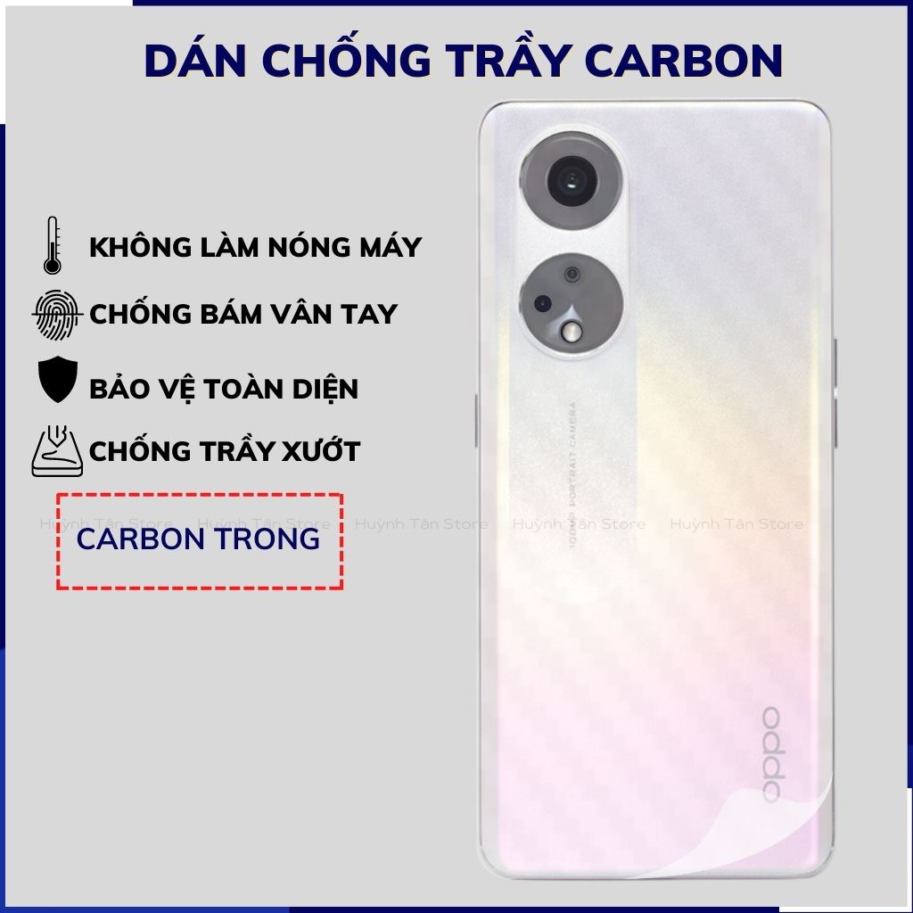 miếng dán oppo reno8 t carbon trong hoặc đen chống trầy xướt chống bám vân tay phụ kiện huỳnh tân store