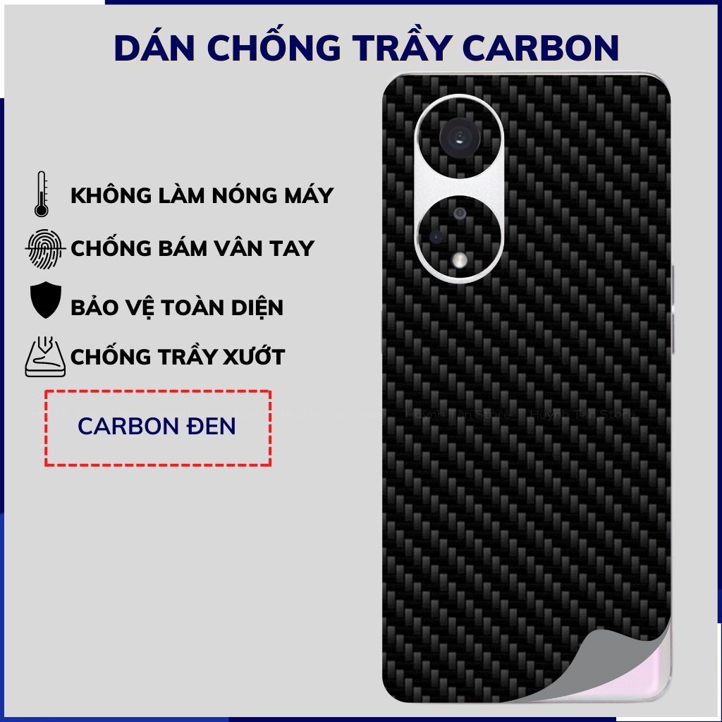 miếng dán oppo reno8 t carbon trong hoặc đen chống trầy xướt chống bám vân tay phụ kiện huỳnh tân store