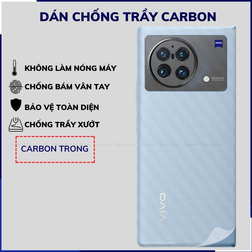 Miếng dán Vivo X Fold carbon trong và đen chống trầy xướt chống bám vân tay phụ kiện huỳnh tân store