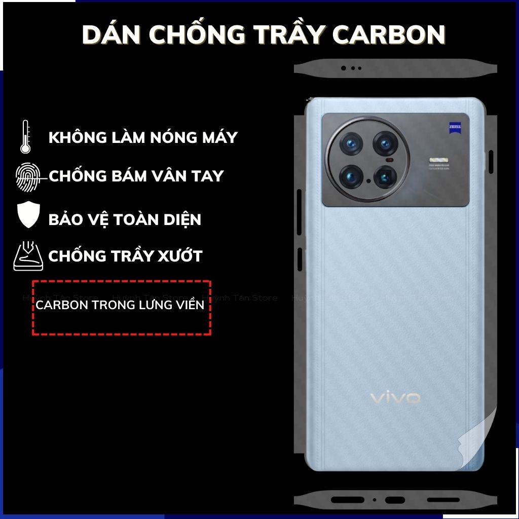 Miếng dán x note carbon trong và đen chống trầy xướt chống bám vân tay phụ kiện huỳnh tân store