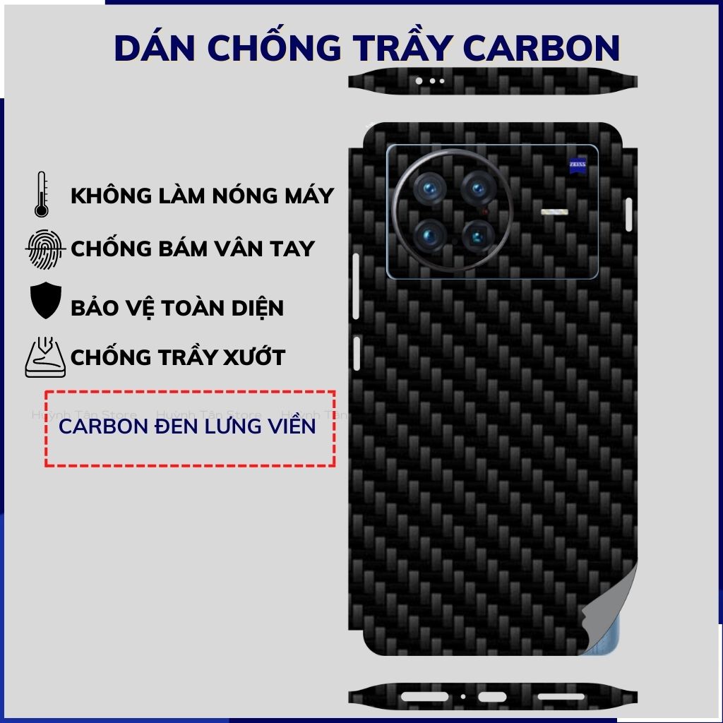 Miếng dán x note carbon trong và đen chống trầy xướt chống bám vân tay phụ kiện huỳnh tân store