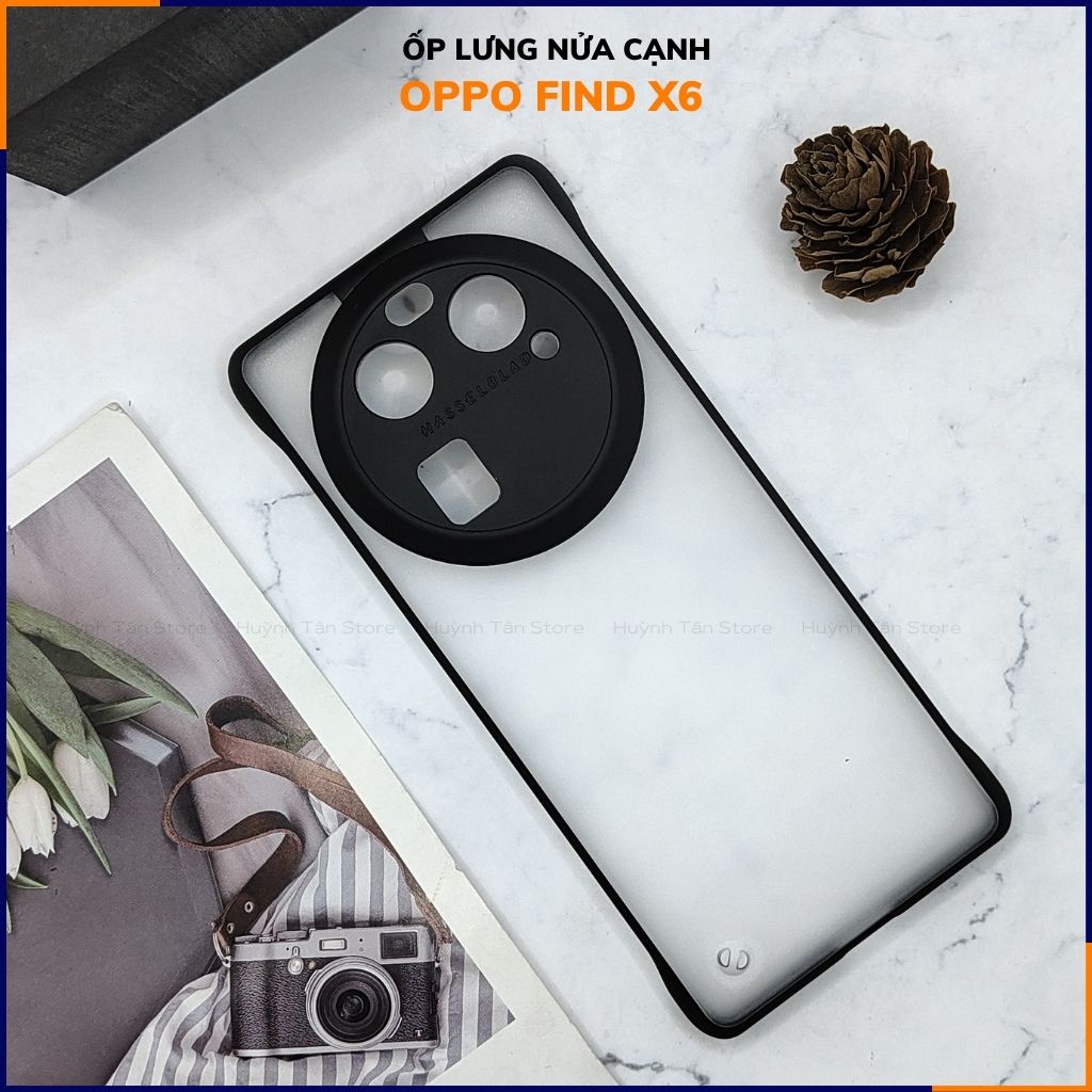 Ốp lưng find x6 nửa cạnh lưng nhám chống bám vân tay bảo vệ camera phụ kiện điện thoại huỳnh tân store