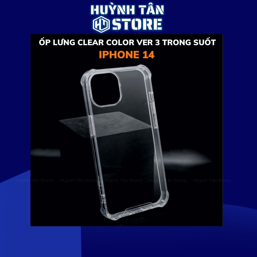 Ốp lưng chống sốc iphone 14 clear color ver 3 trong suốt không ố vàng bảo vệ camera phụ kiện huỳnh tân store