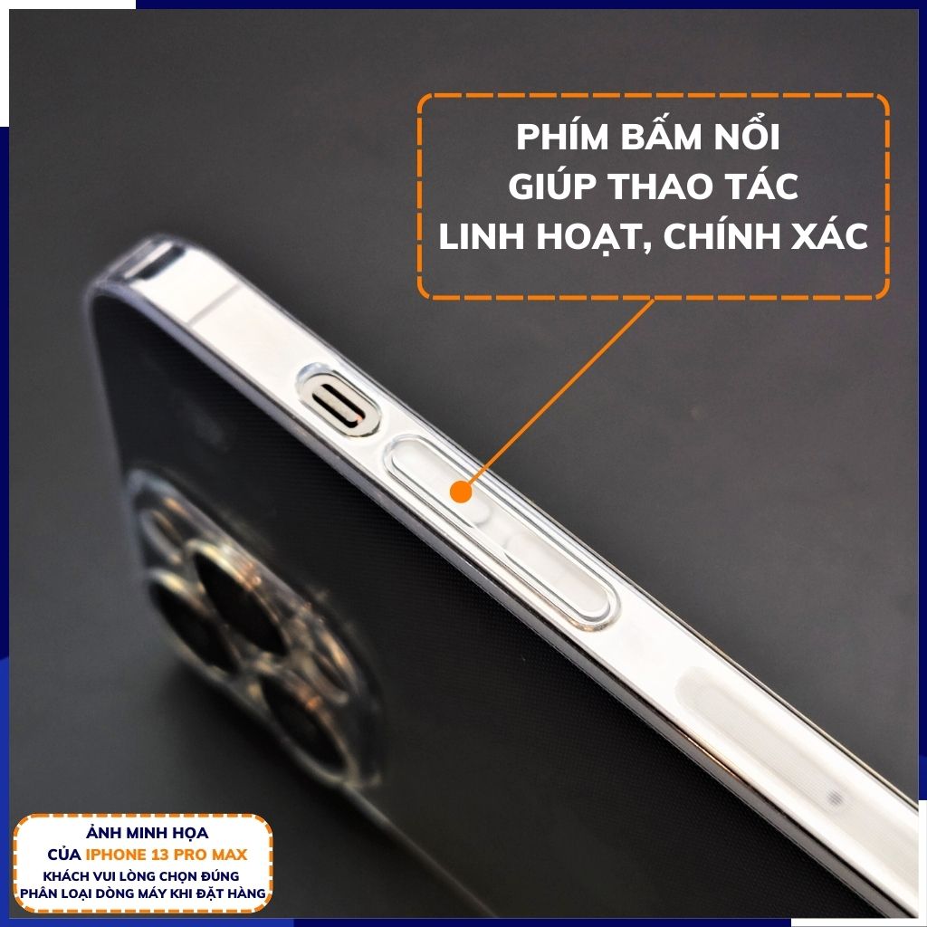 Ốp lưng iphone 14 pro silicon 6d dẻo trong suốt có gờ chống va đập bảo vệ camera phụ kiện điện thoại  huỳnh tân store