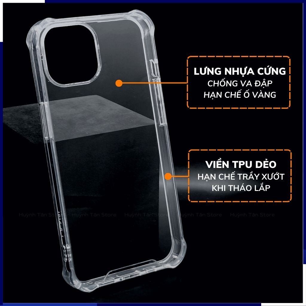Ốp lưng chống sốc iphone 14 clear color ver 3 trong suốt không ố vàng bảo vệ camera phụ kiện huỳnh tân store