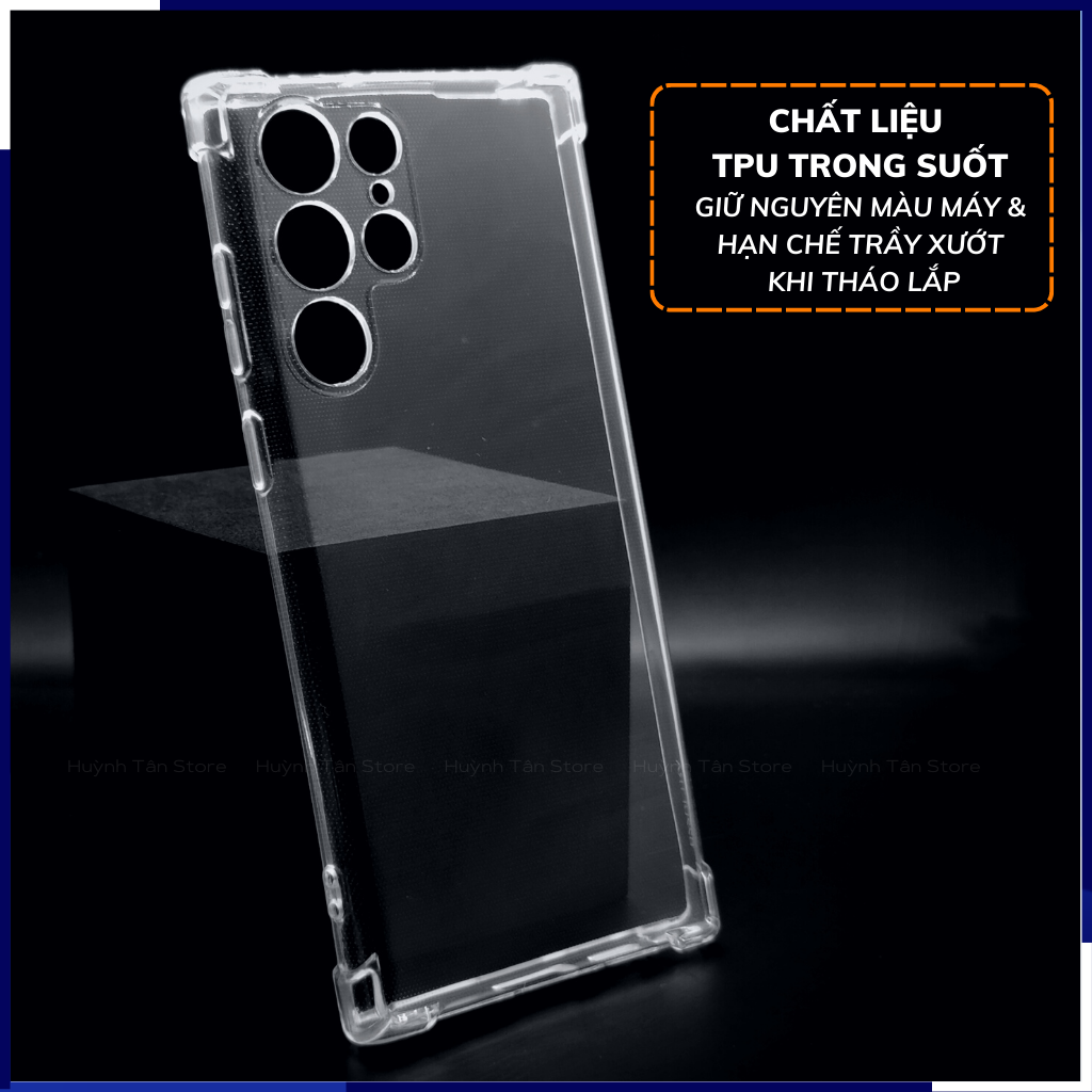 Ốp lưng samsung s22 ultra trong suốt chống sốc bảo vệ camera dẻo tpu 6D phụ kiện điện thoại huỳnh tân store